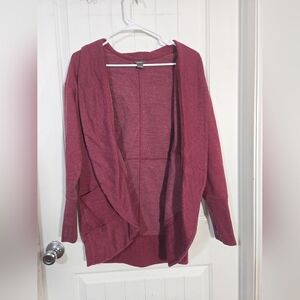 Eddie Bauer Women’s Open Front Cardigan Sweater Burgundy Size S